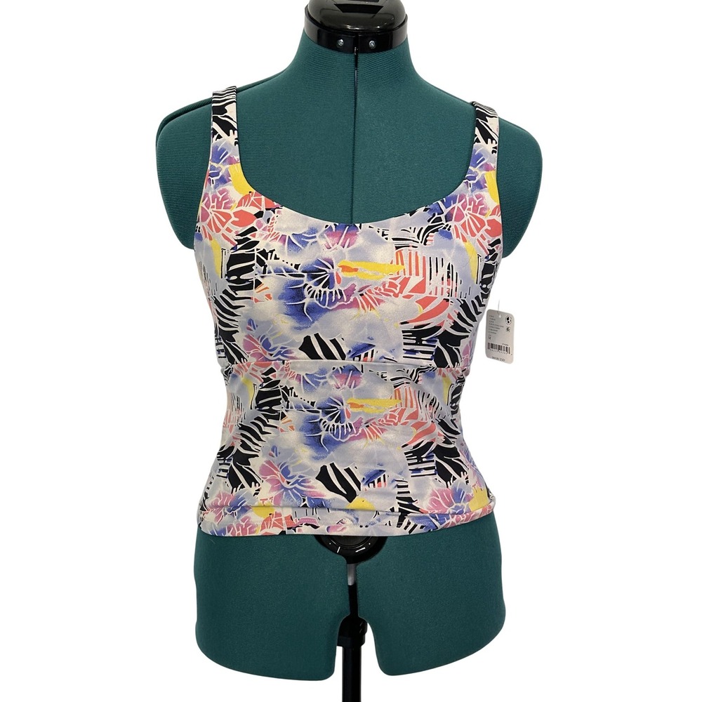 Free‎ People Movement Tank Top Womens Medium Cut Out Mystic Floral Combo NWT $68